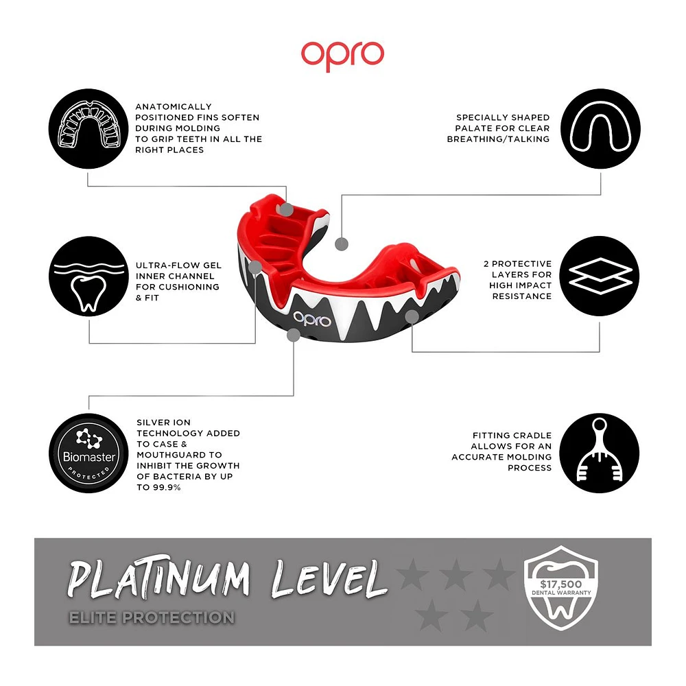 OPRO Self-Fit UFC Platinum Fangz Mouthguard