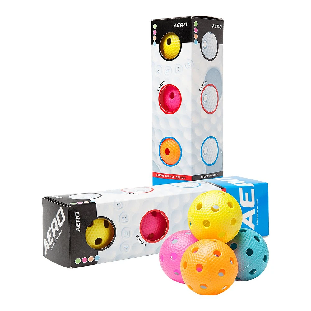 Salming Aero Floorball Multi-Colour Ball - 4-Pack