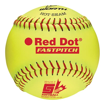 Worth Red Dot 11" Softball - Optic Yellow