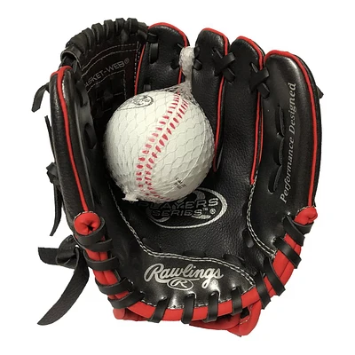 Rawlings Kids Players Series 9" Baseball/Softball Glove, Right-hand Catch, With Ball