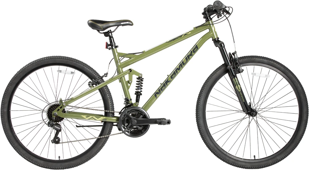 Nakamura Monster 27.5" Mountain Bike, 21 Speed, Steel Frame, Rim Brakes, Full Suspension