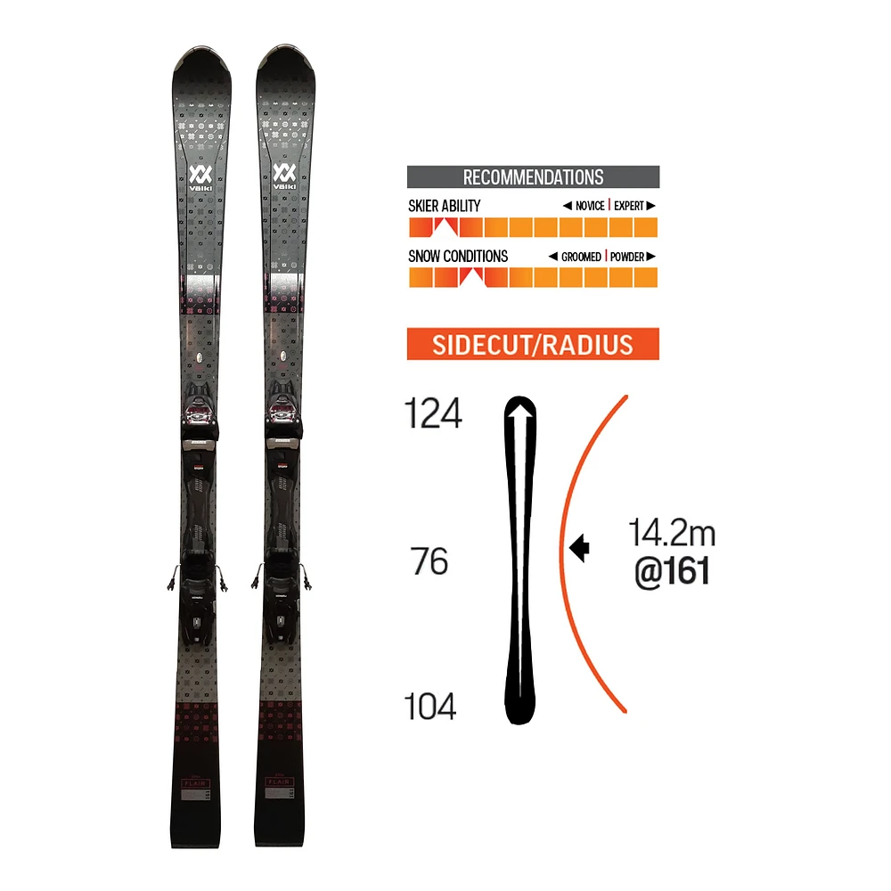 Volkl Flair Elite Women's Skis 2021/22 & vMotion 10.0 GW Bindings