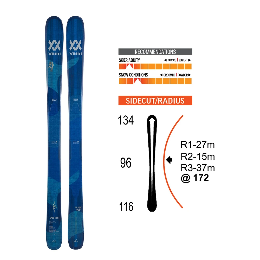 Volkl Blaze 94 Women's Skis 2021/22