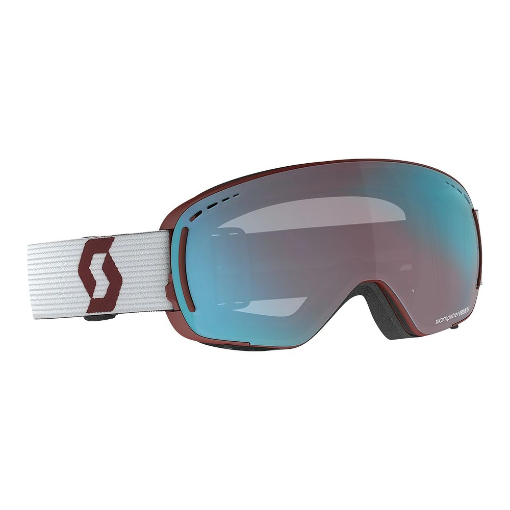 SCOTT LCG Compact Ski & Snowboard Goggles 2021/22 Team Red with Enhancer Aqua Chrome Lens + Bonus Lens