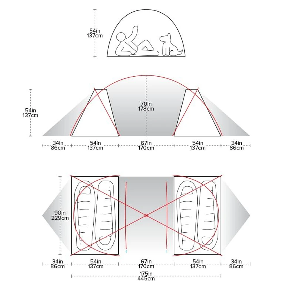 Big Agnes Wyoming Trail 4 Double-Wall Freestanding 4 Person Tent