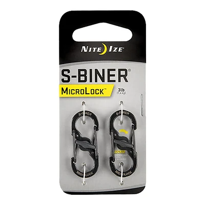 Nite Ize S-Biner MicroLock Size #0.5 - 2 Pack Black