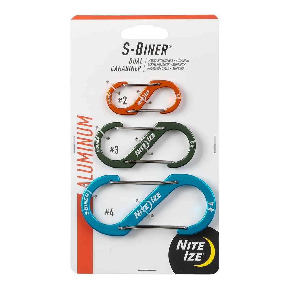 Nite Ize S-Biner Aluminum Dual Carabiner 3-pack Assorted