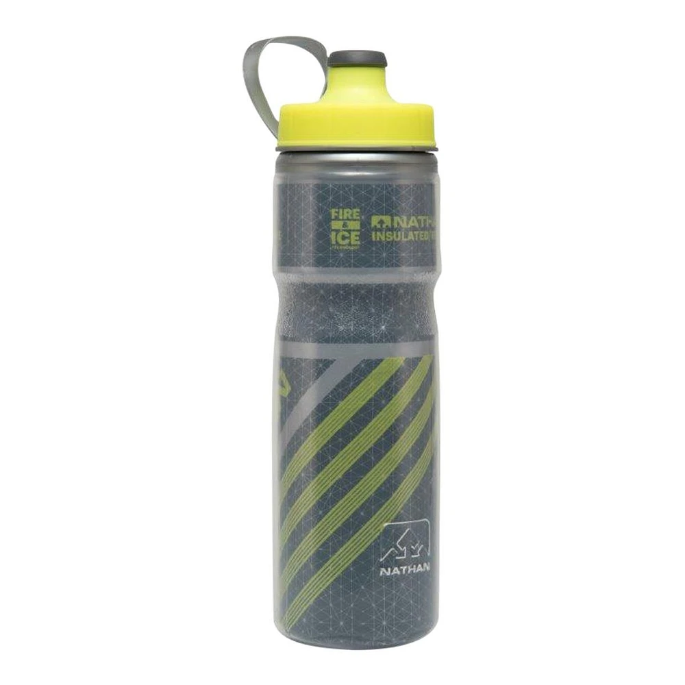 Nathan Fire & Ice 22 oz Squeeze Bottle, Sport Cap, Plastic, Leak Proof