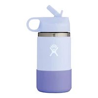 Hydroflask Kids Wide Mouth 12 oz Water Bottle, Straw Lid, Insulated Stainless Steel