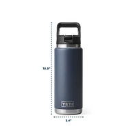 YETI Rambler 26 oz Tumbler, Straw Lid, Insulated Stainless Steel, Dishwasher Safe