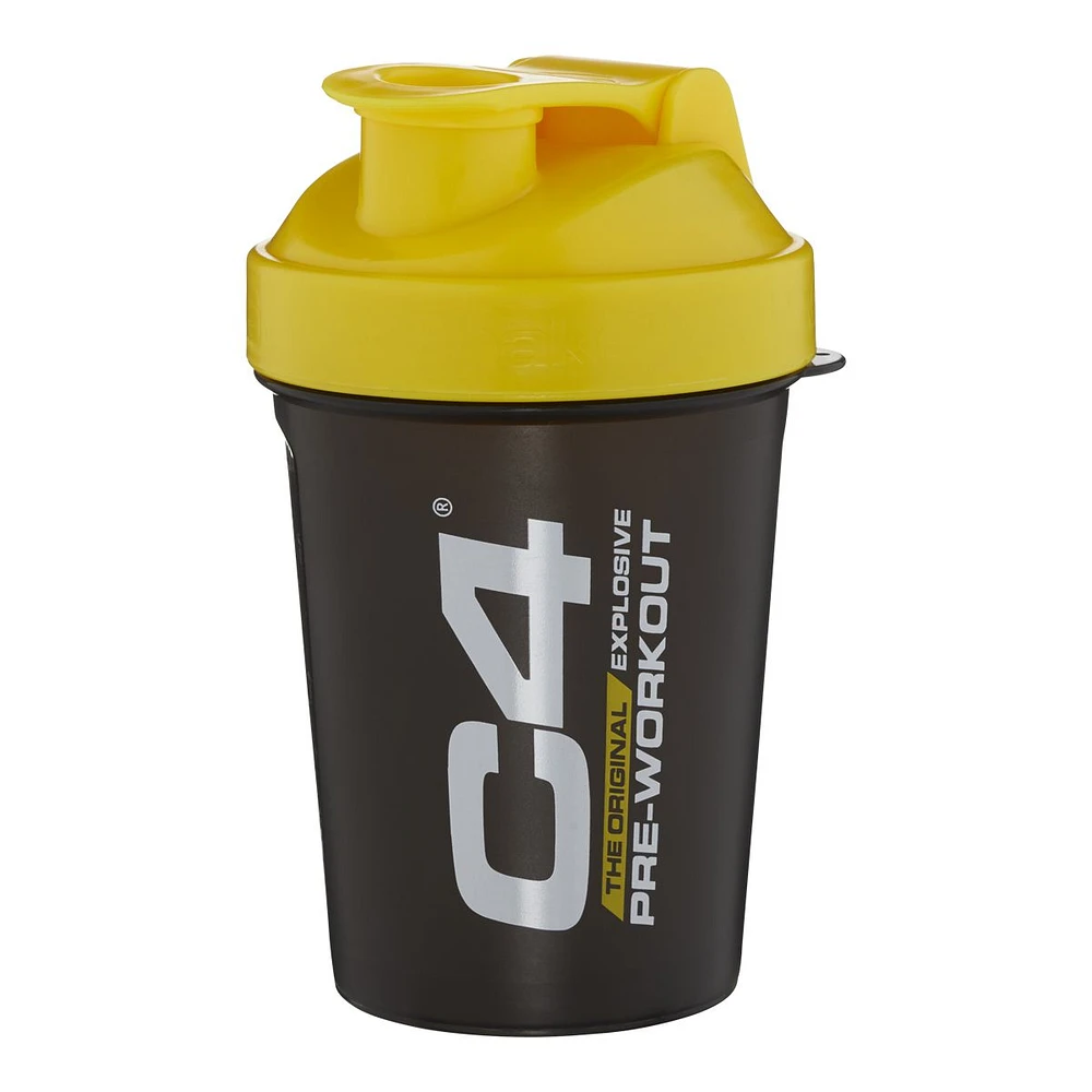 C4 20 oz Shaker/Blender Bottle, Spout Lid, Plastic, Strainer