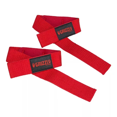 Grizzly Padded Lifting Straps - Red