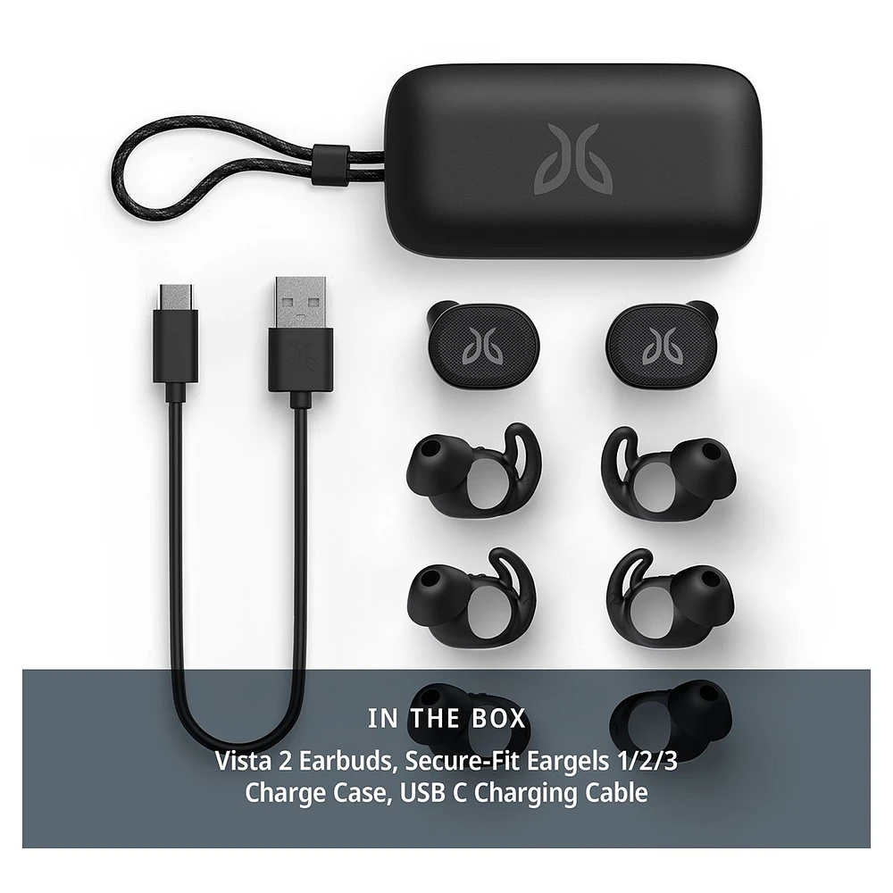 Jaybird Vista 2 True Wireless In Ear Headphones, Sport, Bluetooth, Waterproof, Charging Case