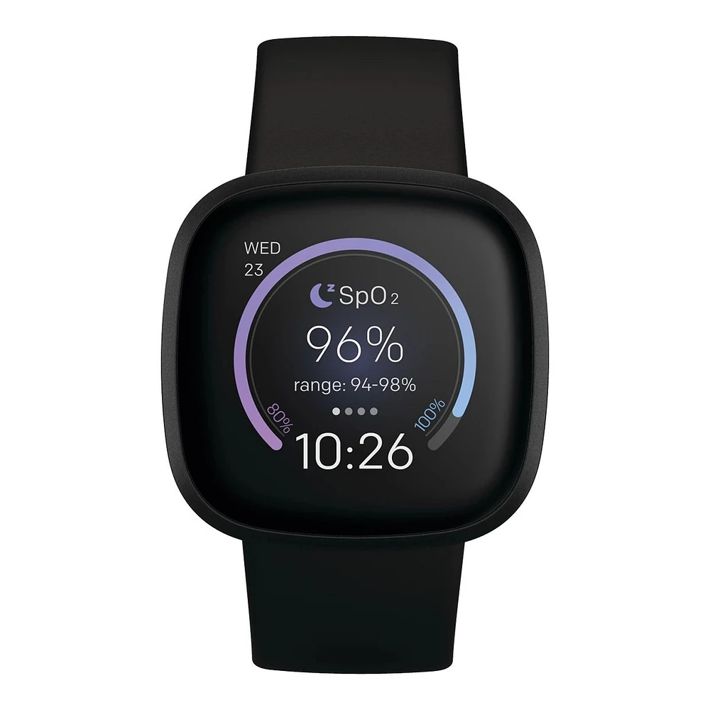 Fitbit Versa 3 Smart Watch, 40.13mm, Running, Heart Rate Monitor