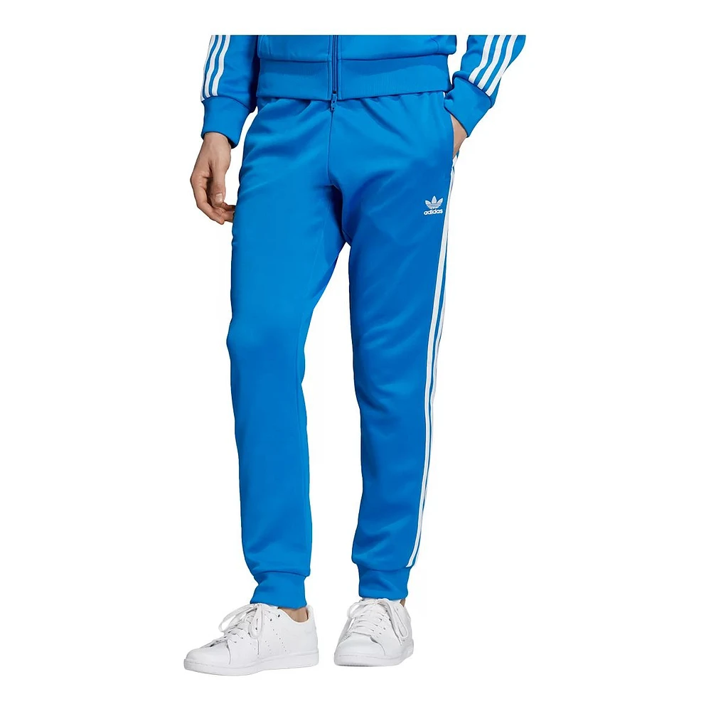 adidas Men's Superstar Track Sweatpants, Fleece, Workout, Tapered, Cuffed