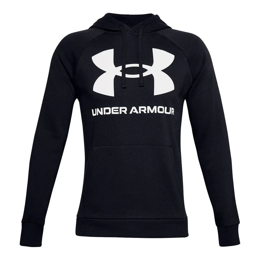 Under Armor Men's Rival Big Logo Hoodie, Pullover, Fleece, Drawstring