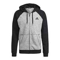 adidas Men's Melange Essentials Hoodie, Full Zip, French Terry, Drawstring