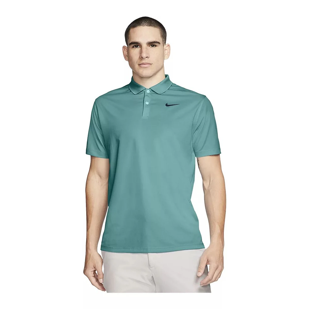 Nike Golf Men's Victory Solid Short Sleeve Button Down Polo T Shirt, Relaxed Fit