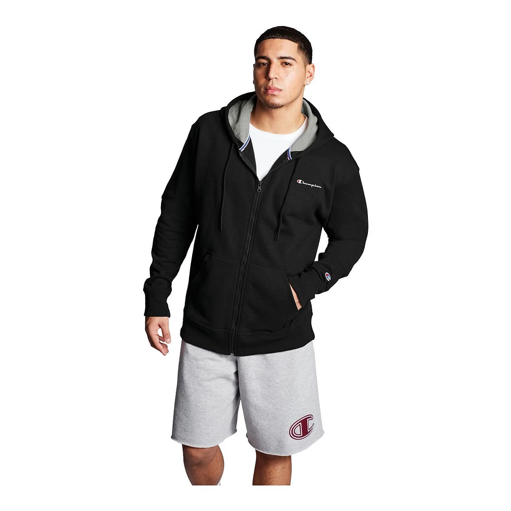 Champion Men's Powerblend Hoodie, Full Zip, Fleece, Drawstring