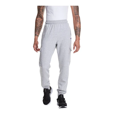 Champion Men's Powerblend Cargo Sweatpants, Fleece, Cotton, Workout, Tapered, Joggers