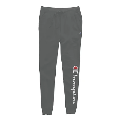 Champion Women's Powerblend Script Jogger Pants, Hiking, Training, Mid Rise