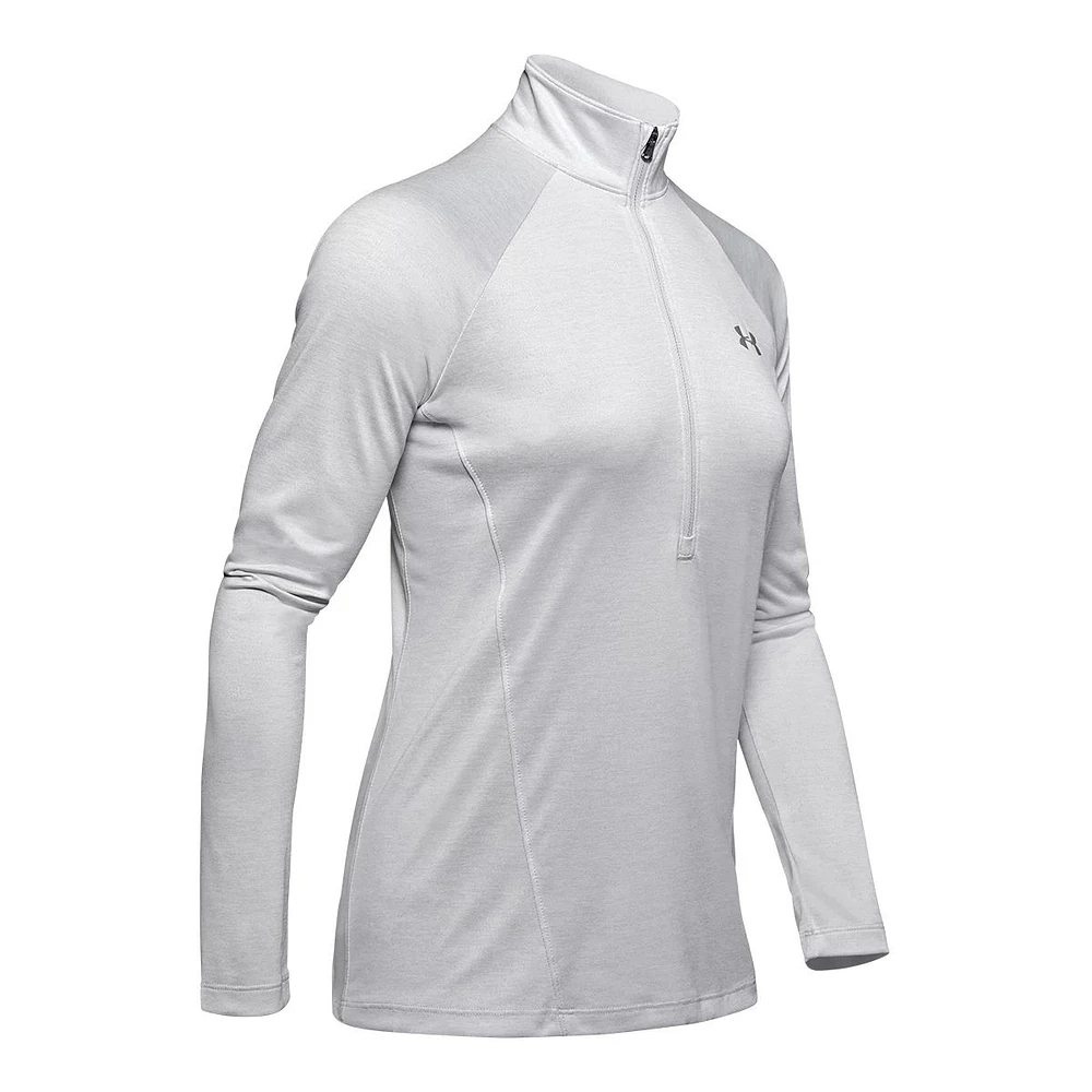 Under Armour Women's Tech Twist Long Sleeve Half Zip Training Shirt, Quick Dry