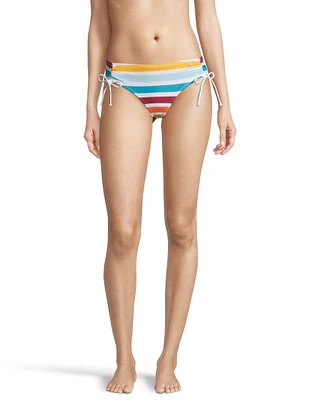 Ripzone Women's Sandy Bold Stripe Ruched Swimsuit Bikini Bottom, Beach