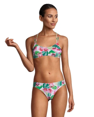 Ripzone Women's Antigua Floral Athletic Swimsuit Bikini Top, Sport