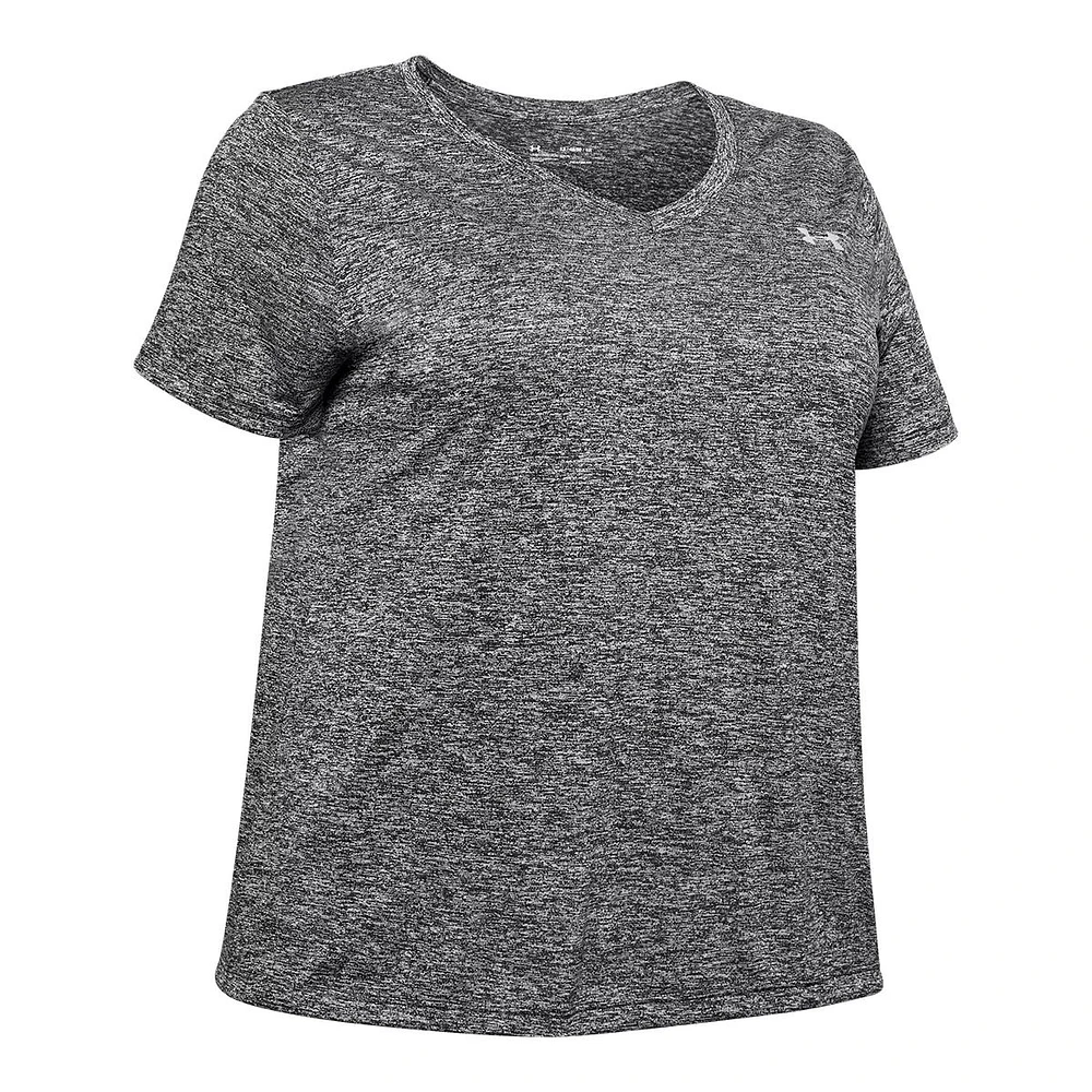 Under Armour Women's Plus Tech Twist V-Neck T Shirt