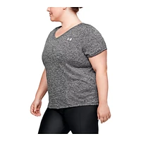 Under Armour Women's Plus Tech Twist V-Neck T Shirt