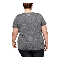 Under Armour Women's Plus Tech Twist V-Neck T Shirt