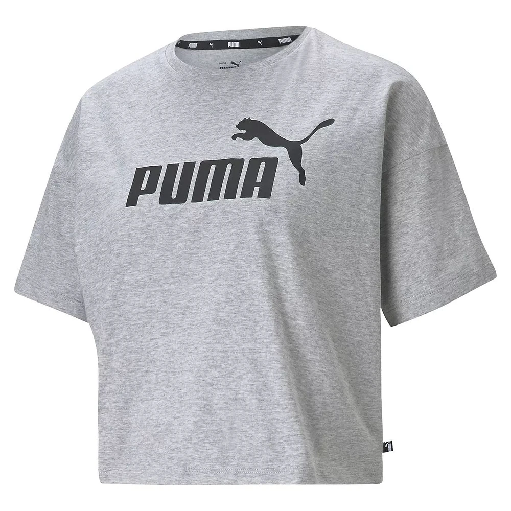 PUMA Women's Essentials Cropped Logo T Shirt