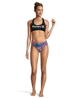 Hurley Women's Palm Paradise Full Coverage Swimsuit Bikini Bottom, Beach