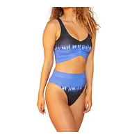 Hurley Women's Dipdye Pleated Long Bikini Top