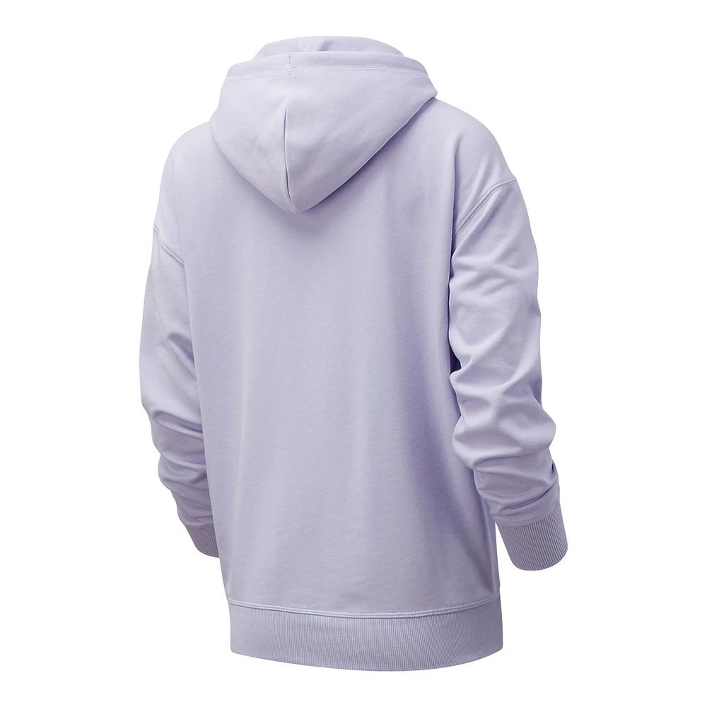 New Balance Women's Essentials Stacked Logo Pullover Hoodie, Oversized