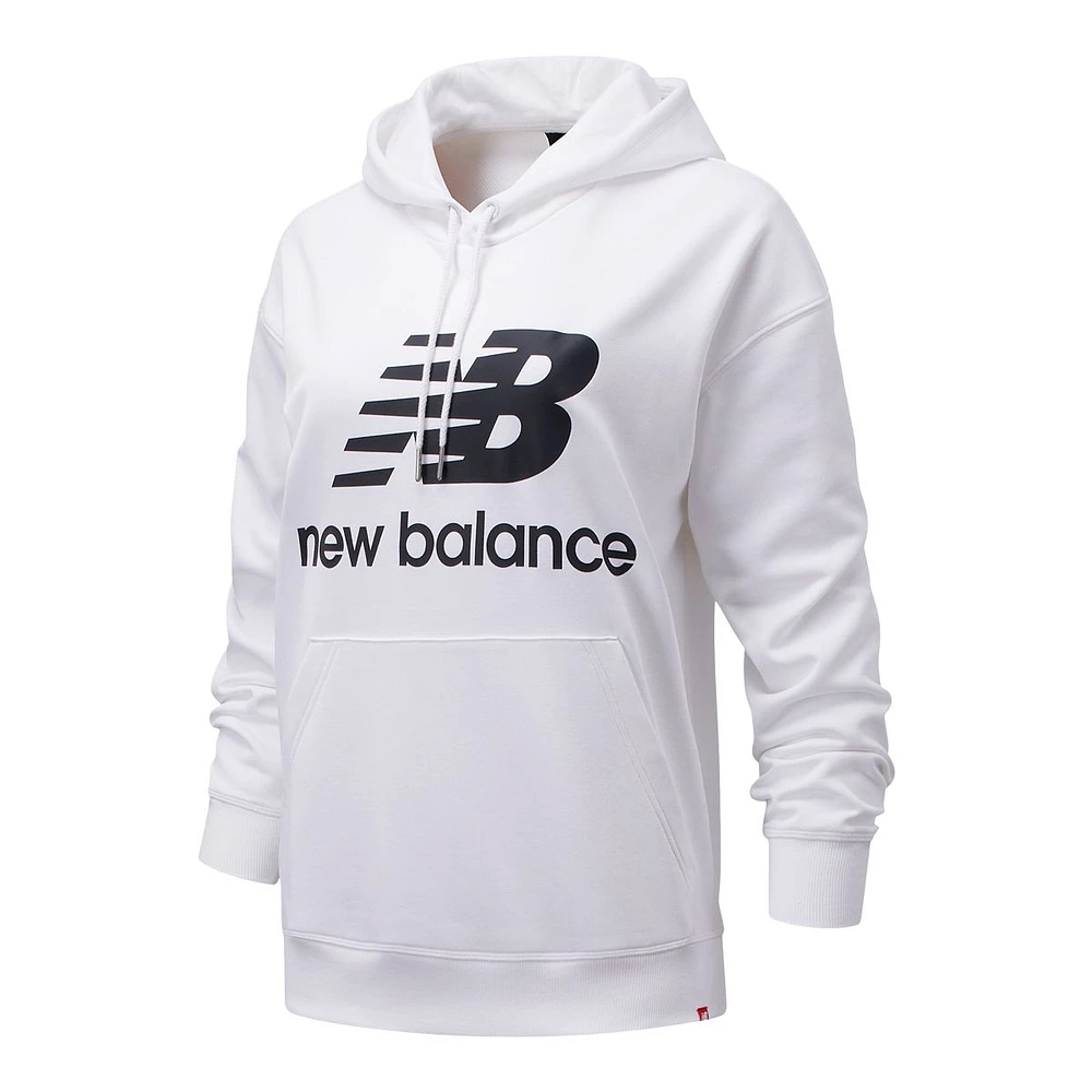 New Balance Women's Essentials Stacked Logo Pullover Hoodie, Oversized