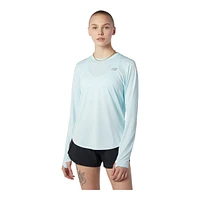 New Balance Women's Run Accelerate Long Sleeve Running Shirt, Relaxed Fit, Quick Dry