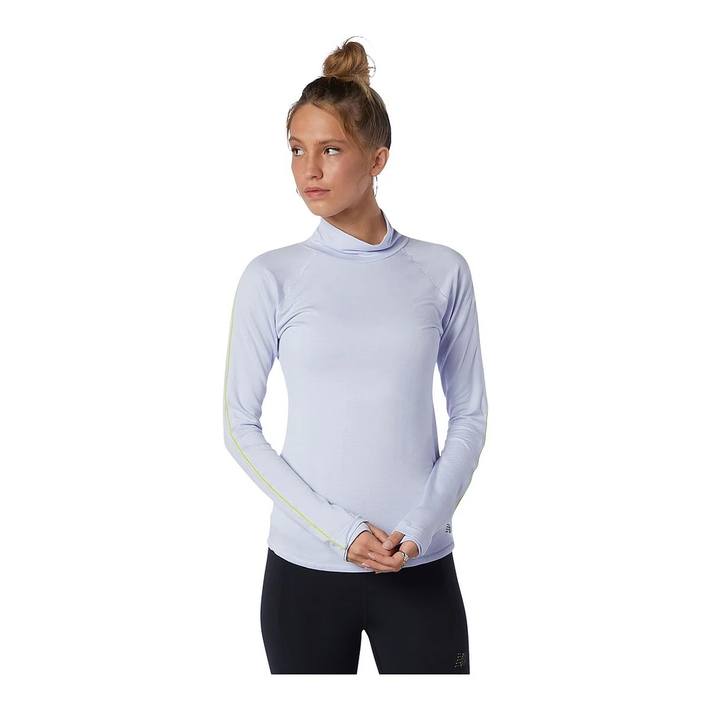 New Balance Women's Run Q Speed Long Sleeve Mock Neck Running Shirt