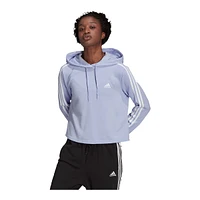 adidas Women's 3-Stripe Cropped Pullover Hoodie