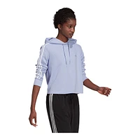 adidas Women's 3-Stripe Cropped Pullover Hoodie