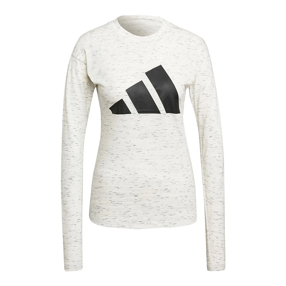 adidas Women's Winners Long Sleeve Crewneck Shirt, Slim Fit