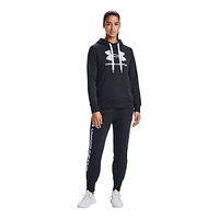 Under Armour Women's Rival Big Logo Pullover Hoodie, Fleece, Kangaroo Pocket