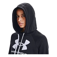 Under Armour Women's Rival Big Logo Pullover Hoodie, Fleece, Kangaroo Pocket