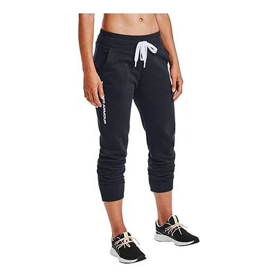 Under Armour Women's Rival Fleece Relaxed Joggers, Sweatpants, Casual, Training, Loose Fit