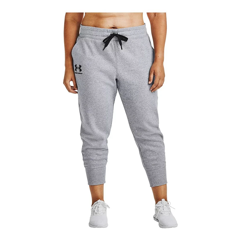 Under Armour Women's Plus Rival Joggers, Sweatpants, Casual, Training