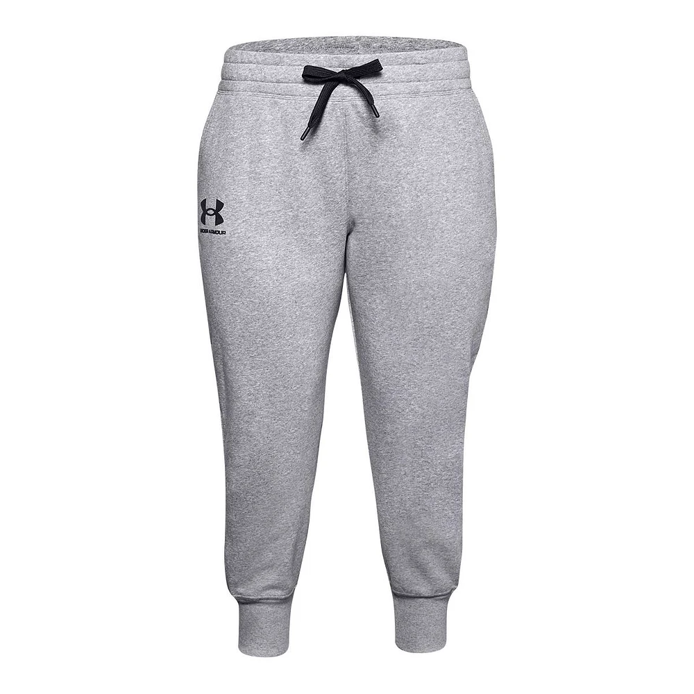 Under Armour Women's Plus Rival Joggers, Sweatpants, Casual, Training