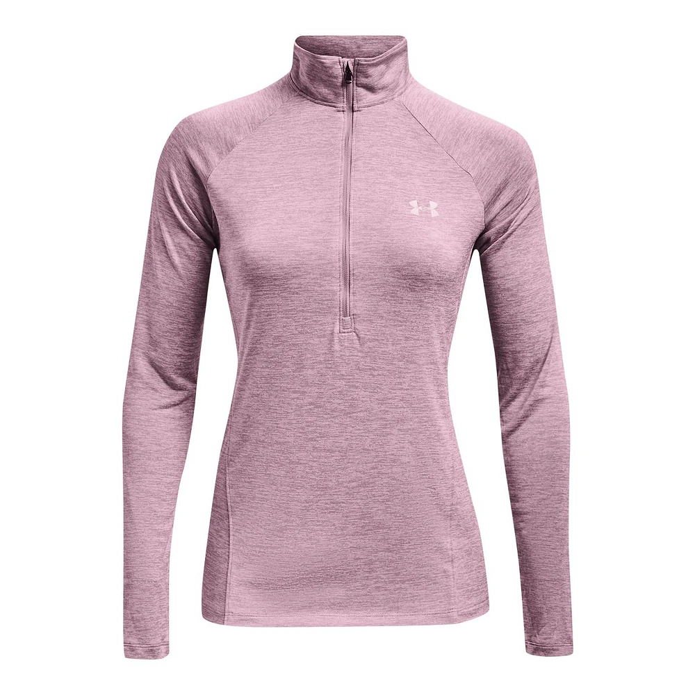 Under Armour Women's Tech Twist Long Sleeve Half Zip Training Shirt, Quick Dry