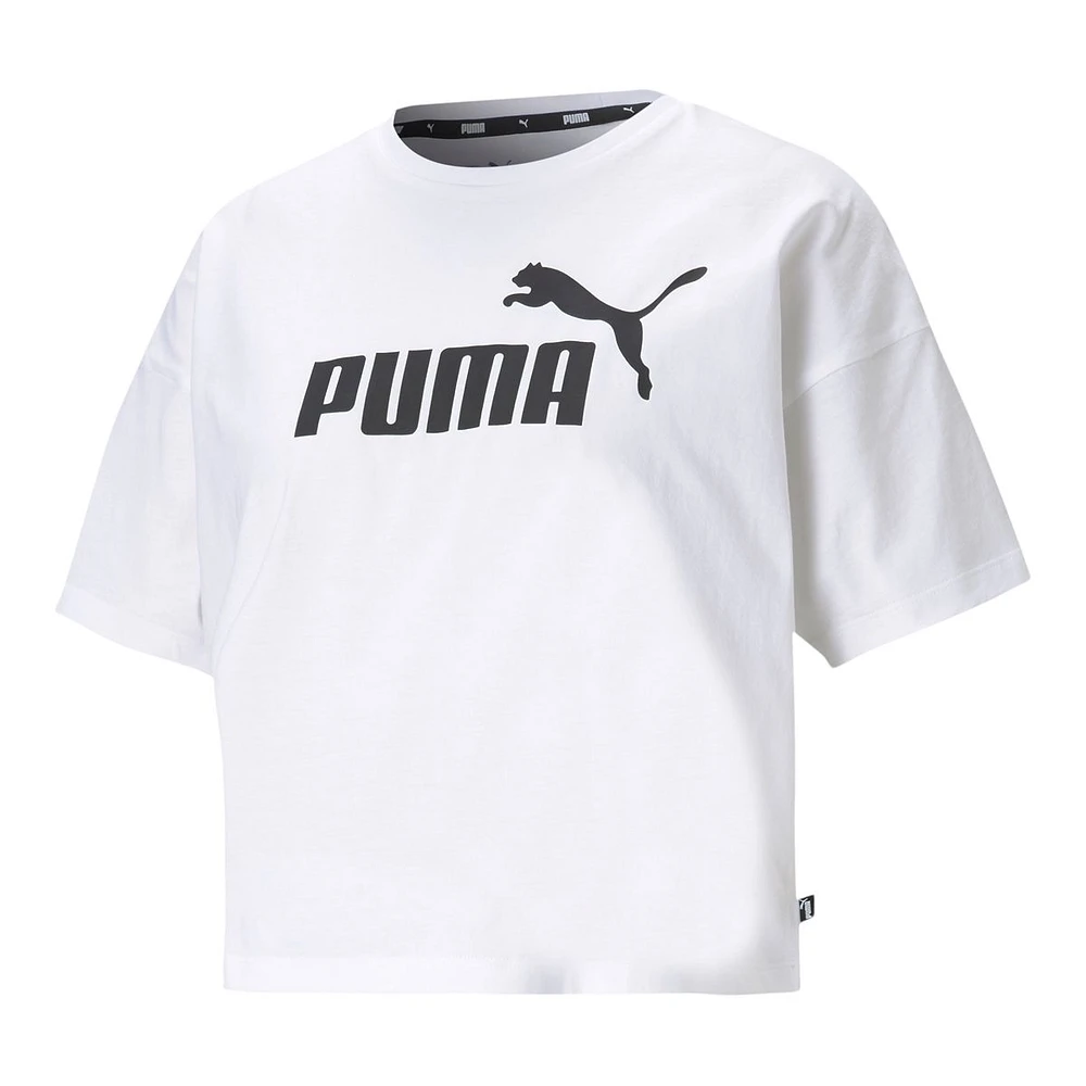 PUMA Women's Essentials Cotton Crop T Shirt, Relaxed Fit