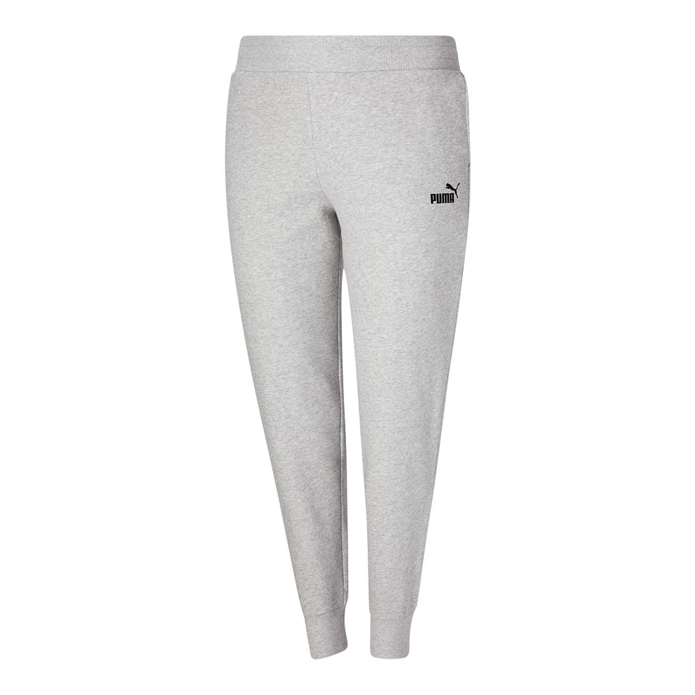 PUMA Women's Plus Essentials Fleece Sweatpants, Casual, Lounge, Mid Rise, Tapered