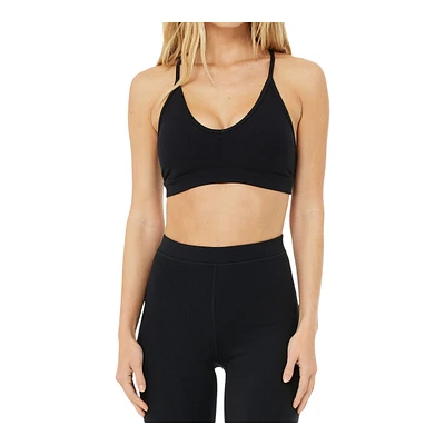 Alo Women's Ribbed Blussful Sports Bra